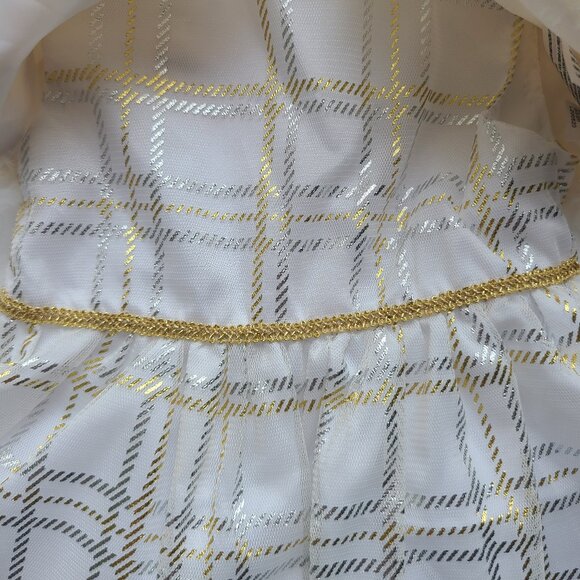 MIA AND MIMI Special Occasion NEWBORN Dress Tulle Lined Ivory, White, Gold - Picture 5 of 6